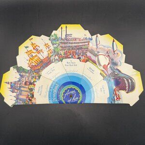 1955 Disneyland Opening Year Souvenir Fan Acres Of Fun Shows 10 Attractions